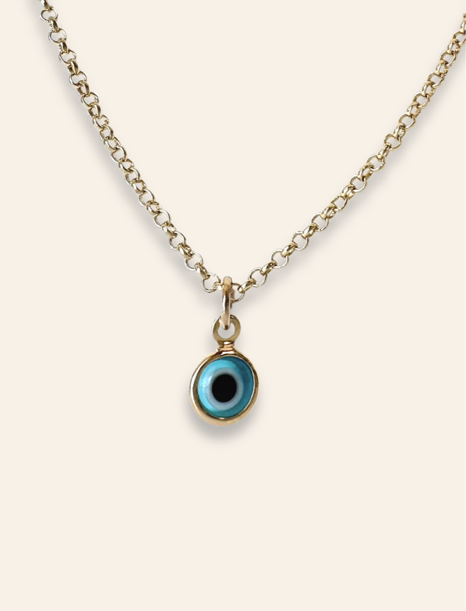 dainty gold evil eye necklace. Everyday necklaces designed to stack. Summer jewelry inspo