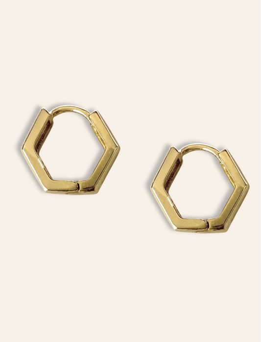 hailey bieber hoops featuring chunky hexagon earrings gold. Summer jewelry trends