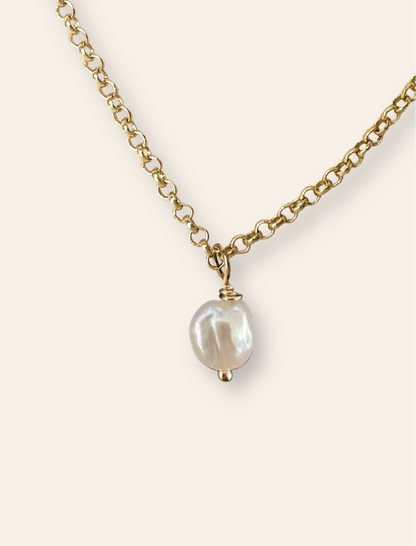 minimalist jewelry with dainty pearl necklace gold. Bycharlotte necklace